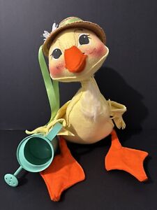 EASTER Annalee Doll Spring Duck With Bonnet & Watering Can Vintage 1991