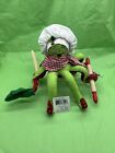 Annalee 2013 Octopus Chef 7" Green Doll Holds Mitt Wisk Rolling Pin Spoon - RARE