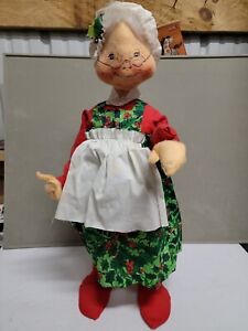 Annalee Mobilitee Doll Christmas Santa Mrs. Claus 28" Posable Vintage 1976 Used
