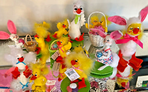 9 Pc Annalee Mobilitee Doll Lot Yellow Duck Easter