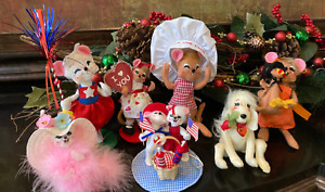 Annalee Holiday Plush Figures Thanksgiving Valentine 4th July  Easter 7 NICE!!