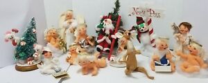 Lot 15 Annalee Christmas Dolls polar bear Mice Santa Angel Santa reindeer READ