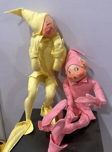 Annalee Spring Elves 1990 22” Yellow & Pink - With Tags & Bag