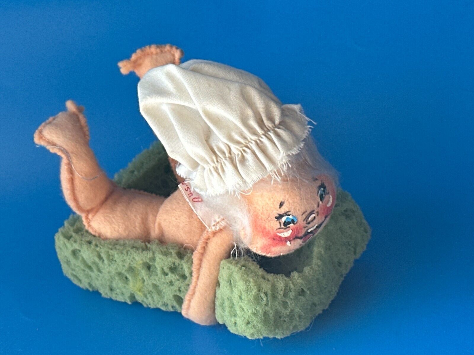 Unusual Vintage 1968 Annalee Mobilitee Bathtime Baby Doll on Sponge
