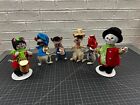 Lot Of 6 Vintage Annalee dolls Mouse MICE Cowboy Artist Gardener Snowman Drummer