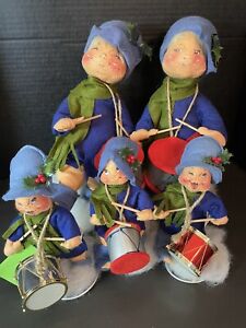 Annalee 2 Vintage Drummer Boy 12” & 3 1971 blue clothing 7” Marching Boys lot 5