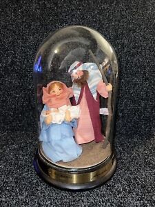 Vintage Annalee NATIVITY Mobilitee DOLL FIGURES ~ 1986 w/Glass Dome #3067