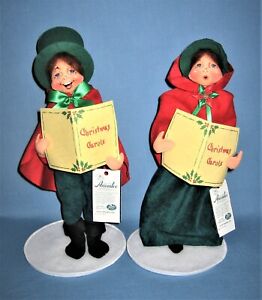 ANNALEE 13" Ye Olde Christmas Caroller Man & Woman ~ **2 Dolls** ~ NWT USA '01