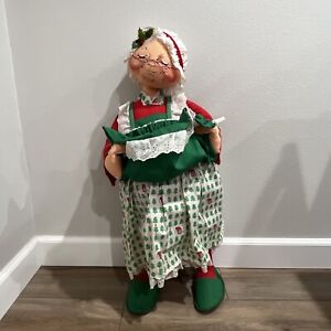 RARE VTG 1983 Large 29" Annalee ‘87 Mobiltee Mrs Santa Clause Christmas Apron