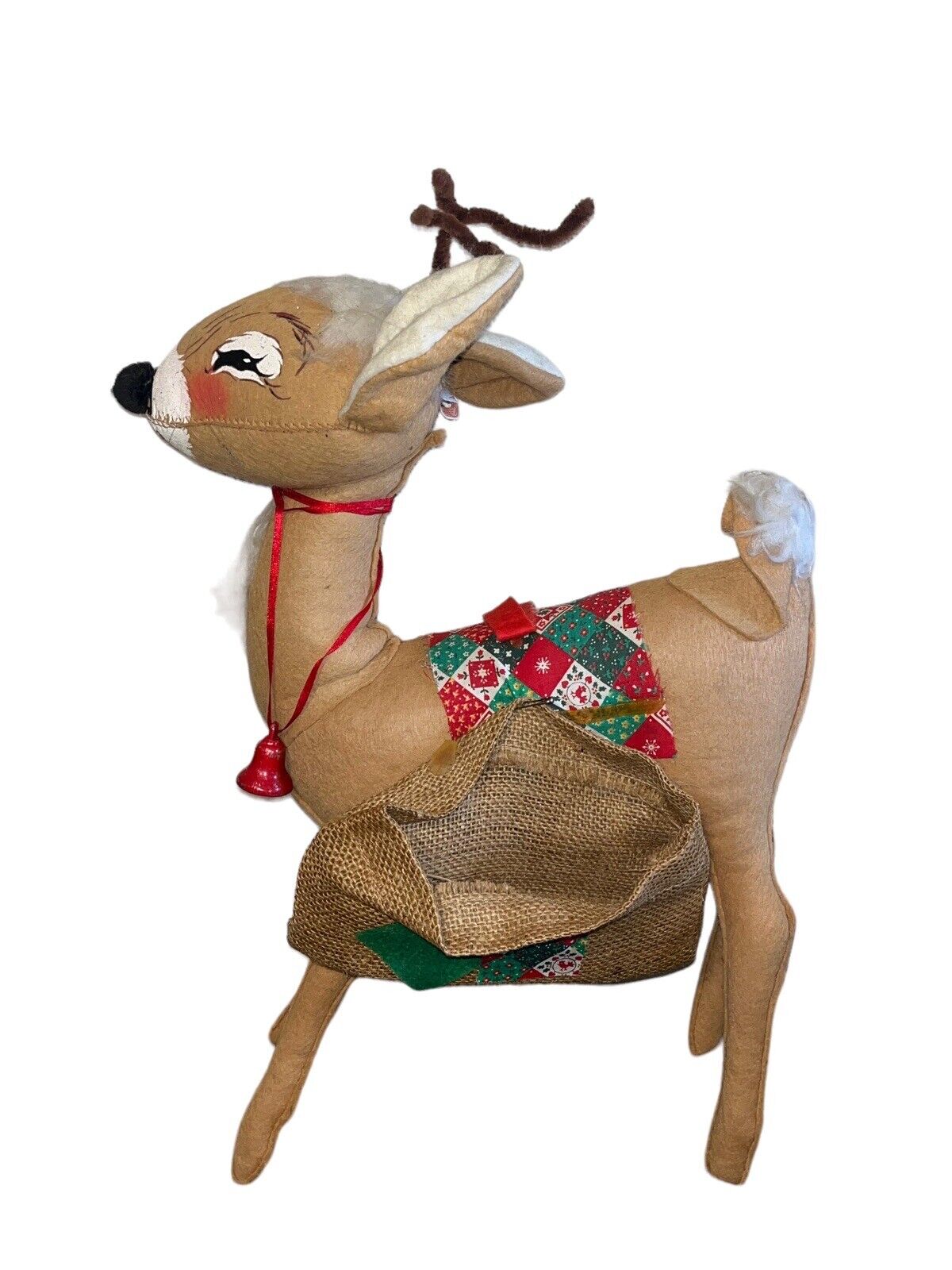 Annalee 20” Reindeer Standing Doll Large Vintage With Saddle Bags - 1965
