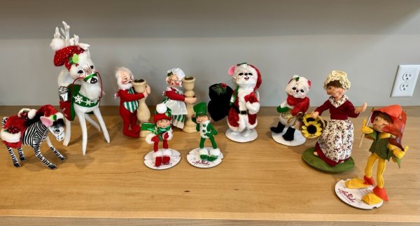 Lot Of 10 Annalee Christmas Animal Thanksgiving Candlesticks Doll Lot