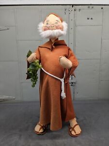 Large Vintage Annalee Figure / Doll 32" Old Elder Friar Holding Grapes