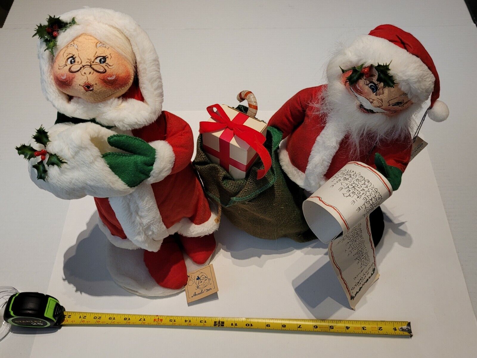 Vintage Analee Santa Claus + Mrs. Claus Christmas Windup Musical Plush 18" Rare!