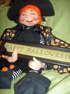 Vintage 1994 labeled, LARGE 30", Annalee Mobilitee HALLOWEEN WITCH