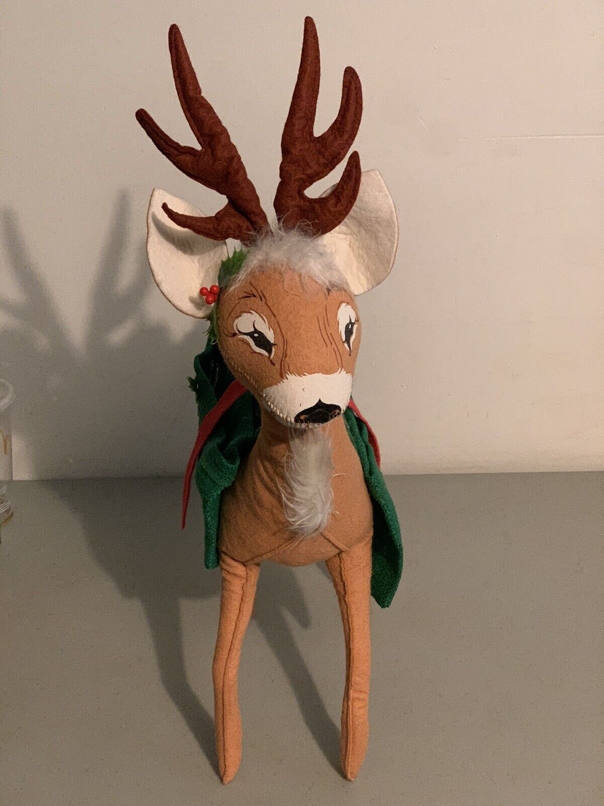 Vintage 1990 Annalee Christmas Reindeer with Saddle Bags 23"