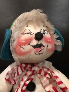 New ListingAnnalee Dolls 60’s Snowman 18” Vintage Snowman Winking Teal Earmuffs Rare HTF