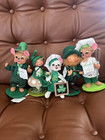 Lot of (5) Annalee St Pat's Day Mushroom Baker Leprechaun Mice, w/Tags