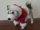 Annalee 2011 Holiday Husky Dog, Red Jacket, 7 in long, 5 in tall RARE