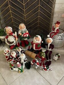Annalee Christmas LOT 16 Dolls Santa Zebra Snowman Elf Owl Mouse Large Small