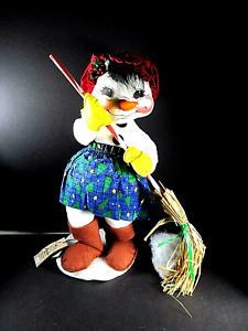 Annalee Doll 7524 Vintage 1999 "Sweeping Snowflakes 18" Tall Original Bag CLEAN