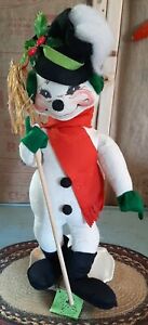 VERY RARE Vintage Mobilitee Annalee Thorndike 21" Doll Snowman with Original Tag