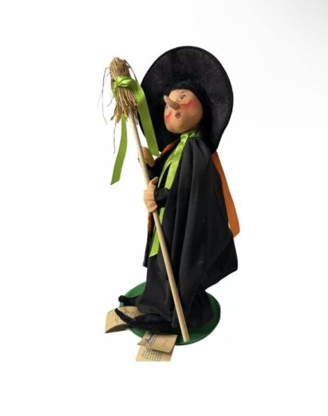 Vintage 1997 Annalee Mobilitee 18" Witchy Brew Witch Doll Hang Tags Made in USA