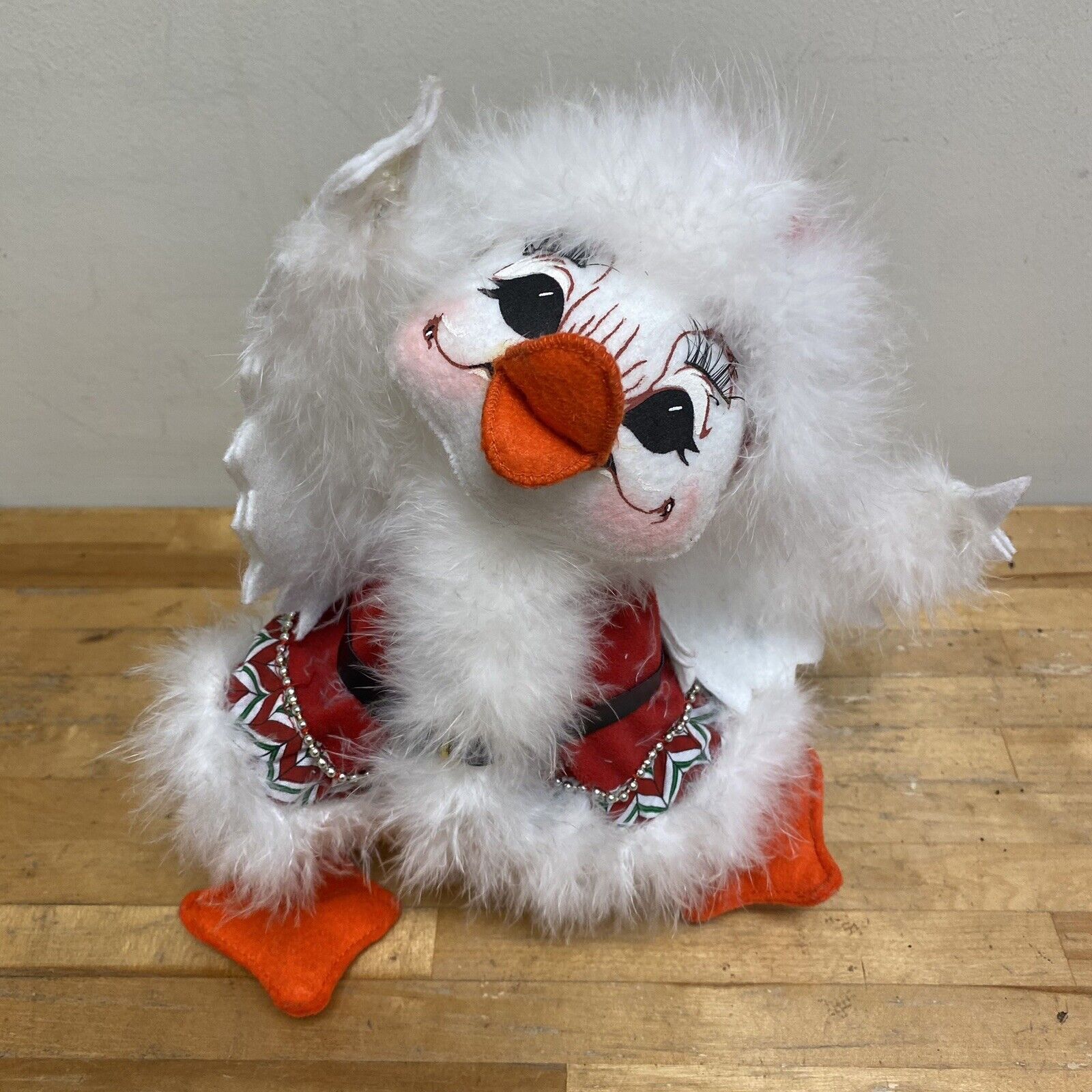 AnnaLee Doll Christmas Candy Duckling Angel With Feathers 10” *Rare*