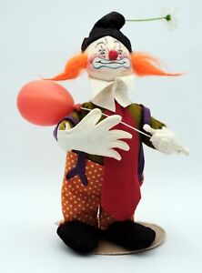Vintage Annalee Hobo/Clown Doll handmade original stand and label 1991 Exc cond