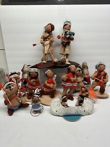 Annalee Lot of 14 Native American Dolls Indians TeePee