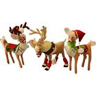 3 Rare Annalee 8" Reindeer Holly Bery Christmas Caribou & Jolly Lolli NEW