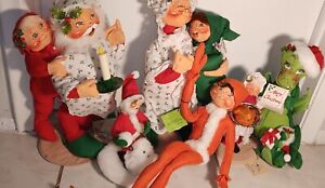 Annalee Christmas Doll 7pc Assorted Figures and Animals Santa Mrs Clause w/ Tags