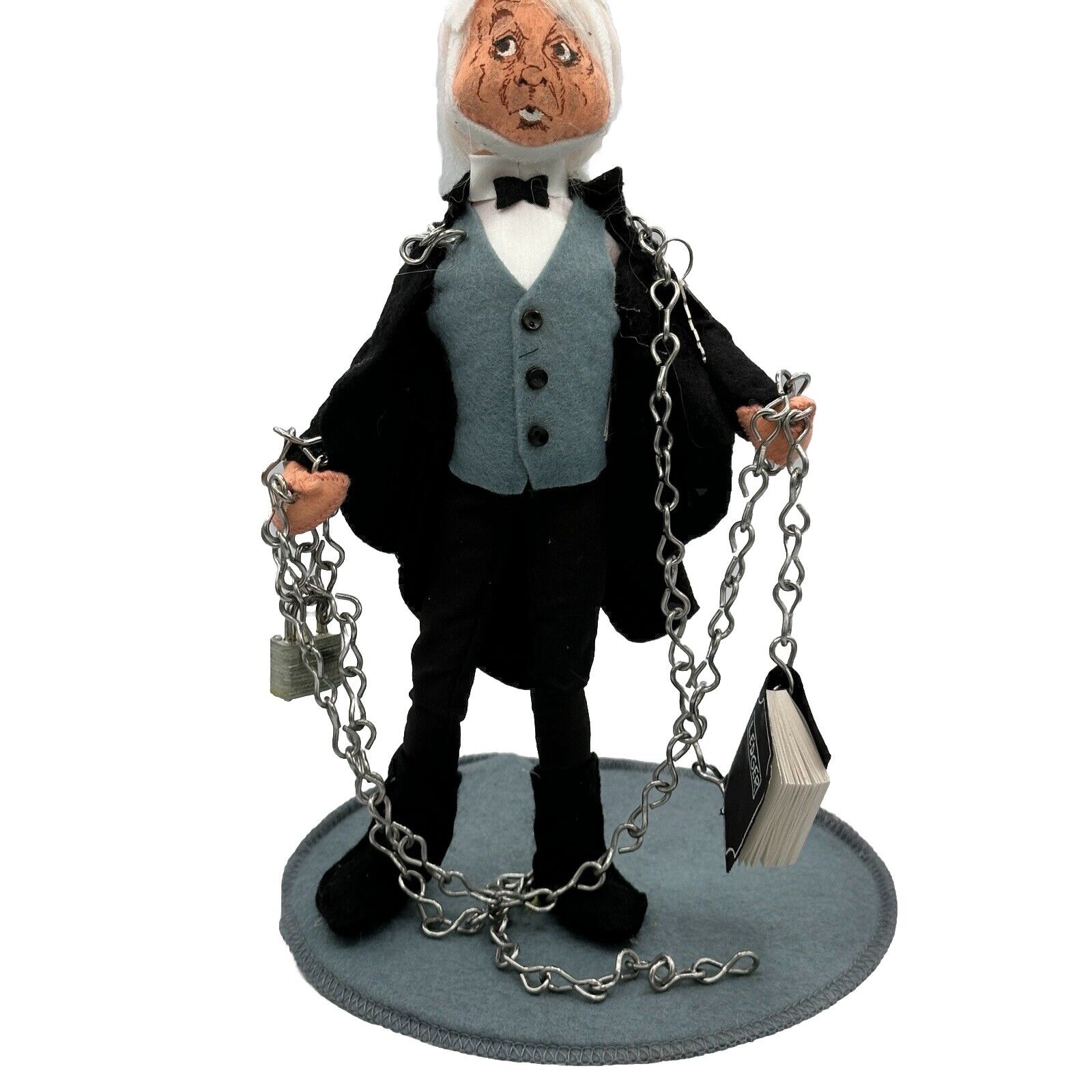 Vintage Annalee 10" Dickens Jacob Marley 5464 1991 Base A Christmas Carol Chains