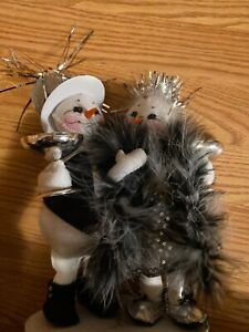 Annalee Snowman & Snow Woman with Boa