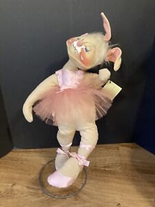 Vintage 1965 Annalee  Large 24”  Pink Bunny  Ballerina Easter Spring