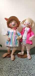 Annalee Rabbit Dolls 30" (2 Dolls) Vintage 1970's