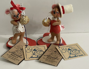 1997 Annalee Mobilitee A Kiss From Annalee & Hershey's GIRL & BOY MOUSE W/TAGS