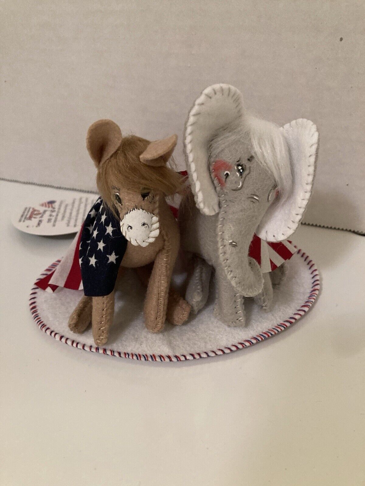 2020 Annalee Dolls 4” Stars n Stripes Forever Elephant & Donkey #39/100