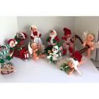 Vintage Annalee Dolls Lot 10 Christmas Mrs. Clause Santa Angels Elf Mouse