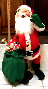 AnnaLee Mobilitee Doll Vintage Christmas Santa W/ Sack Full Of Gifts Large 30 IN