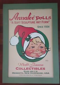 VINTAGE ANNALEE DOLLS 1995 CHRISTMAS ADVERTISING FRAMED LARGE POSTER-VERY RARE