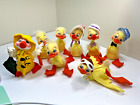 Annalee Lot of 8 VTG Yellow Ducks Chicks Umbrella Pilot Spring Easter Dolls