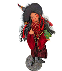 2006 Annalee Halloween Witch With Frog and Magic Wand 19" Tall