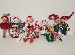 EUC LOT OF 10 ANNALEE CHRISTMAS DOLLS MICE 1993 Through 2010 NICE COND