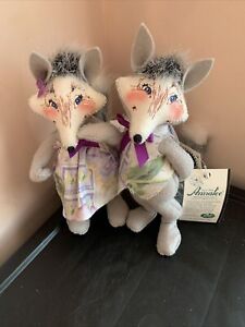 VINTAGE RARE  ANNALEE  FIONA FOX & FREDERICK FOX HOLIDAY ARTISIAN DOLLS 8" NWT