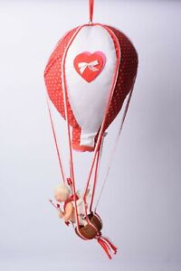Annalee Hot Air Balloon Cupid Doll Cloth Valentine's Day 27" Large Hearts 1980