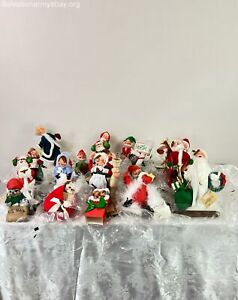LARGE LOT OF 20 ANNALEE CHRISTMAS THEMED DOLLS SANTA ELVES& MORE W TAGS & BAGS