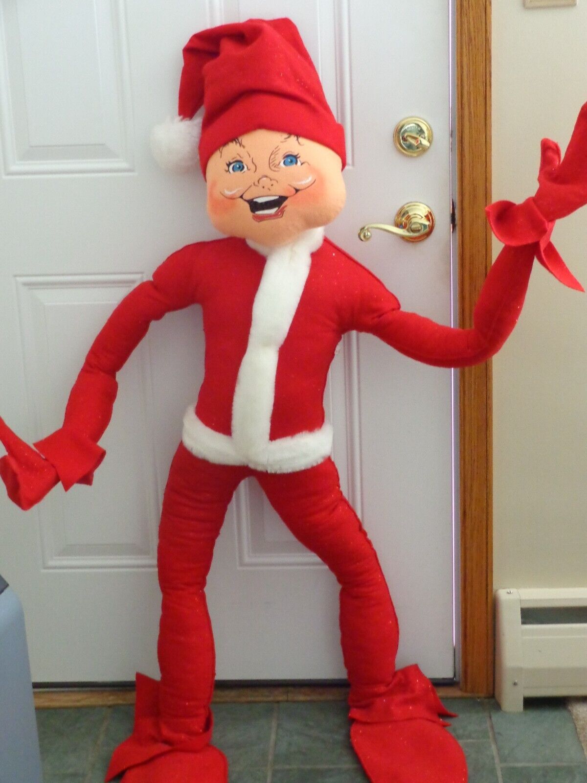 2004 Scare Life Size Annalee Christmas Holiday 4'  Red Elf Pixie 48"