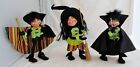 Annalee Dolls Lot 8" Sparkle Warlock Elf Elves & 9" Best Witch w/ Broom