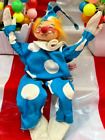 VTG 1966 Annalee Doll 10" Blue & White Polka Dot Clown-RARE