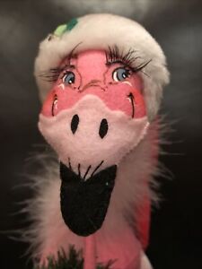 Annalee Dolls 16” Christmas Flamingo With Wreath 2006 New w/o Tag